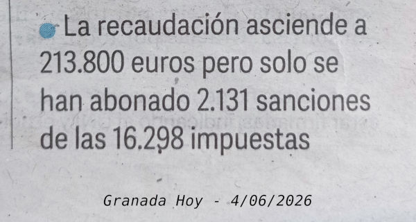 Recaudación en Granada por ZBE